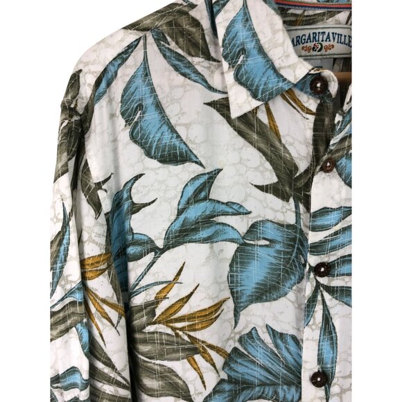 Margaritaville Mens Size Large Button Up Short Sleeve Shirt Tropical Theme - Picture 3 of 13